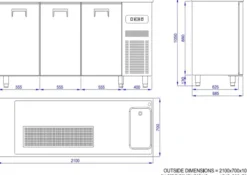 Refroidisseur de Bière Avec Evier - 3 Portes - 2R - Combisteel