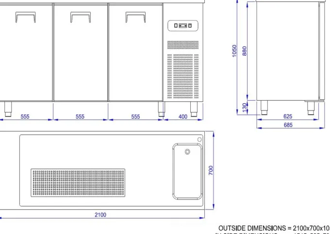 Refroidisseur de Bière Avec Evier - 3 Portes - 2R - Combisteel
