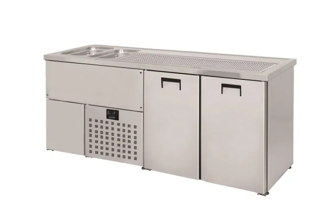 Refroidisseur de Boissons - 2 Portes - Evier Gauche - Combisteel