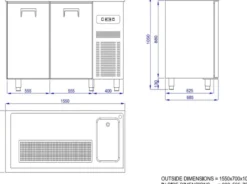 Refroidisseur de Boissons - 2 Portes - Evier Gauche - Combisteel