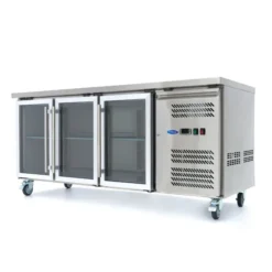 Réfrigérateur de Comptoir - 180 cm - 3 Portes Vitrées - Maxima
