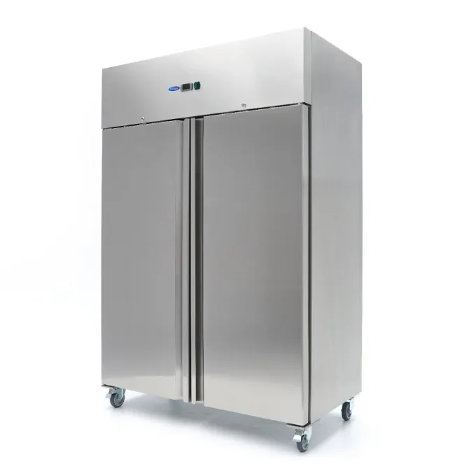 Réfrigérateur - 800 L - 6 Étagères Réglables - Inox - sur Roulettes - Maxima