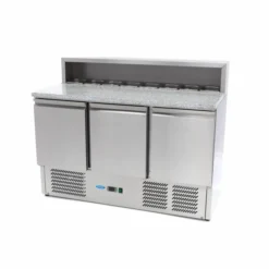 Réfrigérateur à Pizza - 137 cm - 3 Portes - 8 x GN 1/6 - Couv. Inox - Maxima