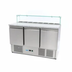 Réfrigérateur à Pizza - 137 cm - 3 Portes - 8 x GN 1/6 - Couv. Verre - Maxima