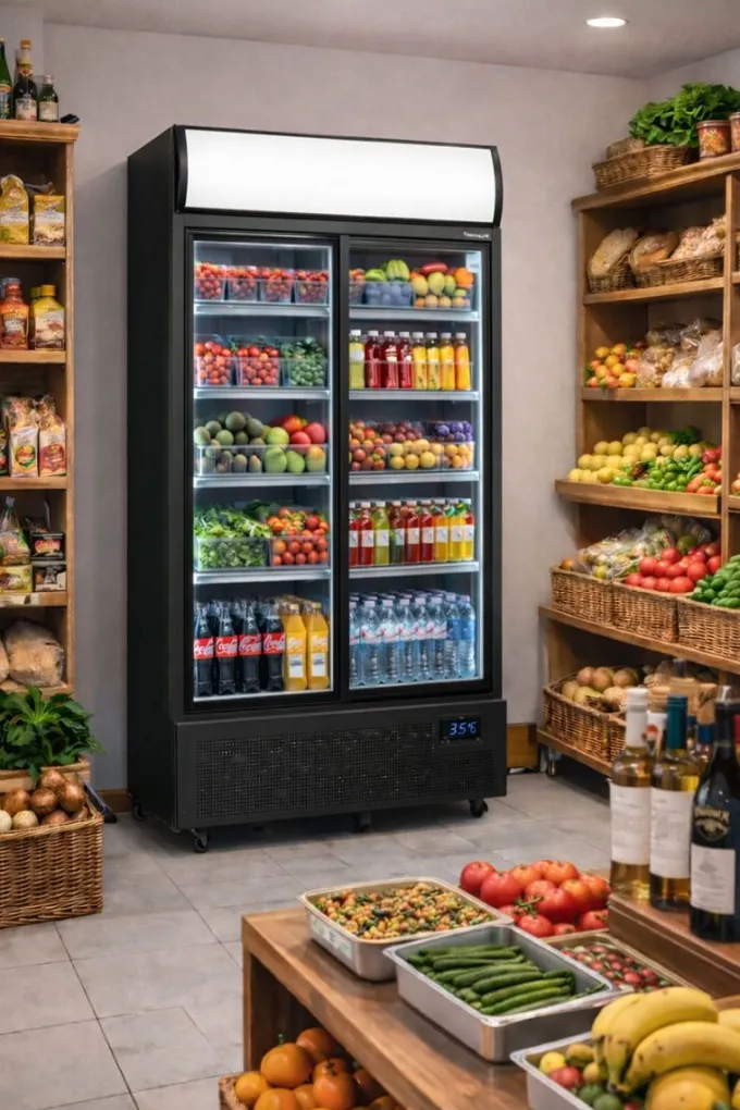 Réfrigérateur Vitré FSC891S Noir - TEFCOLD