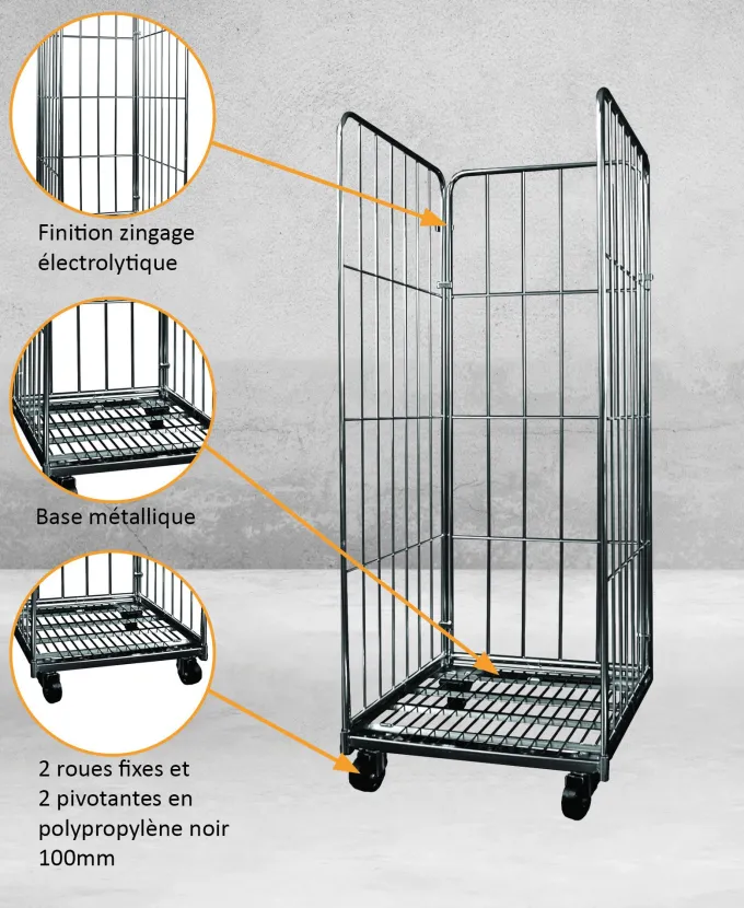 Rollcontainer avec Socle Métallique - L2G