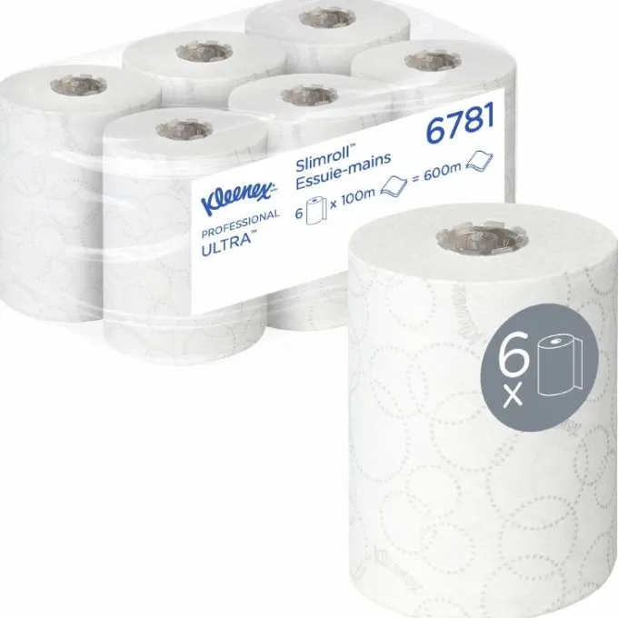 Rouleau 100m blanc - Lot de 2 colis de 6 - Kimberly Clark
