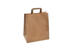 Sac à poignées plates en papier kraft 26 + 17 x 26 cm - 250 unités - Betik