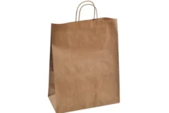 Sac à poignées torsadée en papier kraft 32 + 16 x 41 cm - 250 unités - Betik
