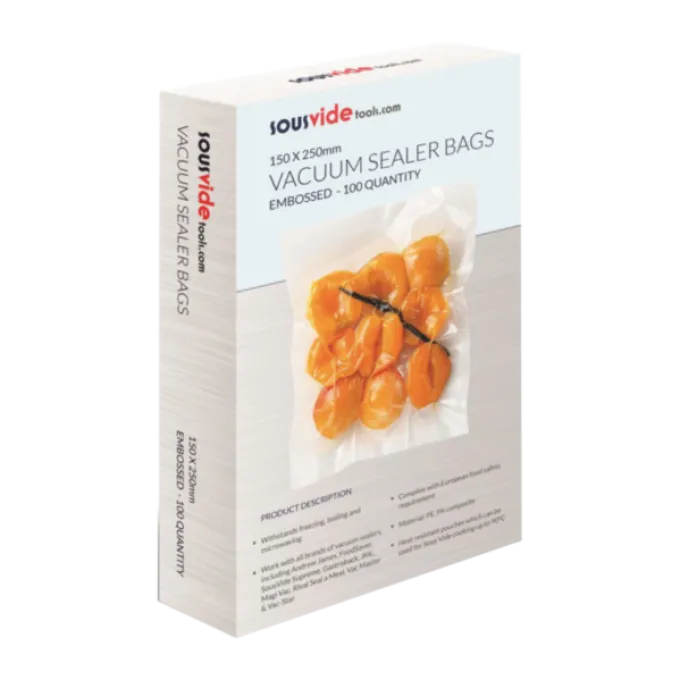 Sac Sous-Vide Gaufrés 150 mm x 250 mm - Boîte de 100 - SousVideTools