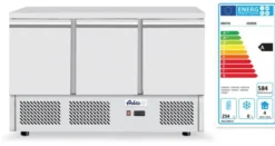 Saladette pizza 3 portes avec vitrine réfrigérée 380+40L Arktic - Hendi