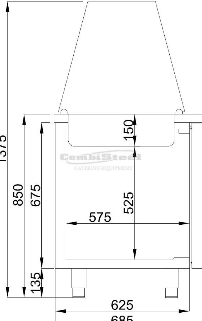 Saladette réfrigérée avec verre - 2 portes - Combisteel