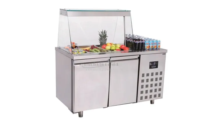 Saladette réfrigérée avec verre - 2 portes - Combisteel