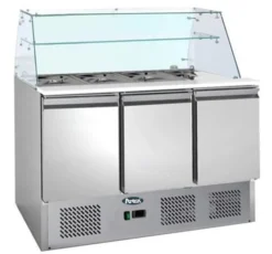 Saladette Réfrigérée Vitrée 3 Portes Pare-Haleine Droit - Atosa