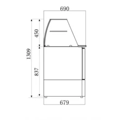 Saladette réfrigérée vitrine en verre - 2 portes - Combisteel