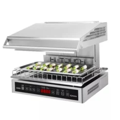 Salamandre plafond mobile, commandes électroniques programmables, 3 foyers
