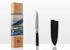 Santoku avec Saya et Boîte en Bambou - Lame 180 mm - Kotai