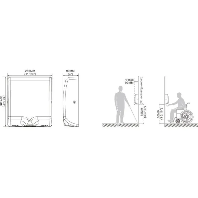 Sèche-Mains HD-305 avec Filtre - 12 Secondes - Combisteel