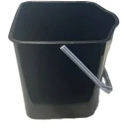 Seau 15L Noir Anse Gris Pour Chariot 005P Black - Guialto