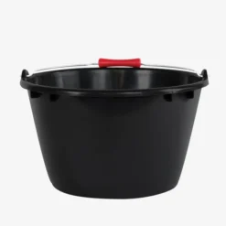 Seau rond éco-durable 15 L - noir anse métal poignée ergonomique rouge - Gilac