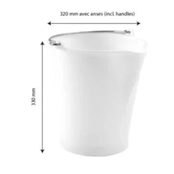 Seau rond 12 L anse inox avec bec verseur - blanc - Gilac