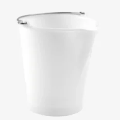 Seau rond 12 L anse inox avec bec verseur - blanc - Gilac