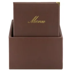 SecuritCarte Menus simili cuir de la gamme Classique A4 (x20) plus BOX, 1 double insert inclus avec chaque menu (présente 4 pages A4) - Securit