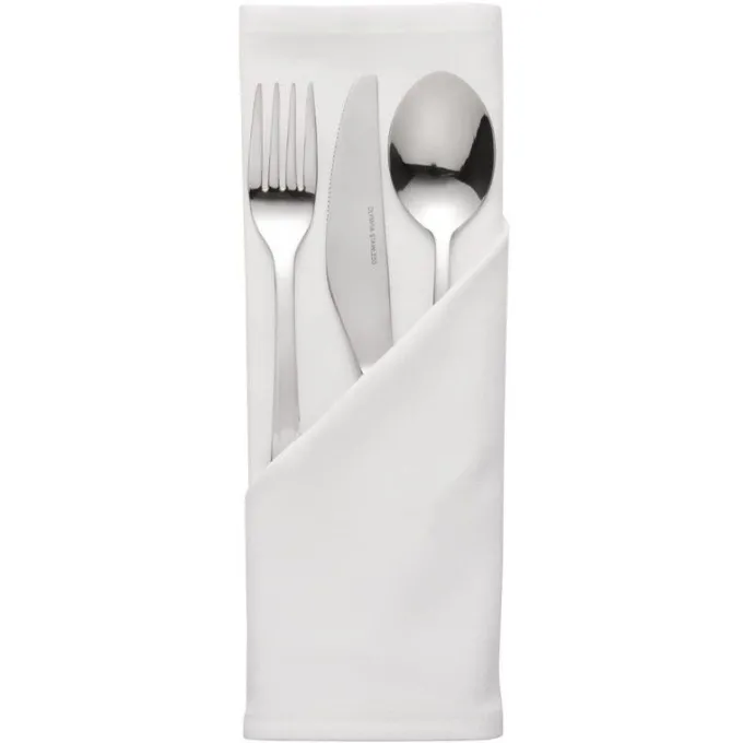 Serviette Blanche en Polyester 510 x 510 mm Lot de 10 - Mitre