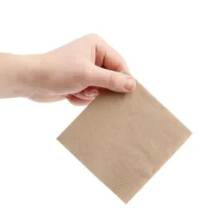 Serviettes Cocktail Recyclées 2 Plis Pliage 1/4 240mm Kraft - Lot de 4000 - Fiesta