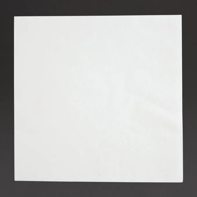 Serviettes Snacking 2 Plis Pliage 1/4 Recyclable 330 mm Blanches - Lot de 2000 - Fiesta