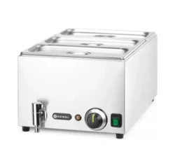 Set Bain-marie avec robinet de vidange HENDI RANGER + 3 x bac GN 1/3 avec couvercle, GN 1/1, 230V/1000W, 605x332x(H)242mm - Hendi