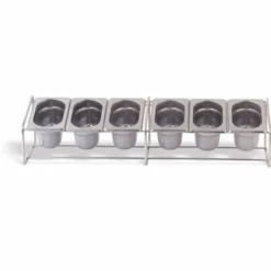 Set Support Inox et 6 Bacs GN 1/9 - H 100 mm - Pujadas