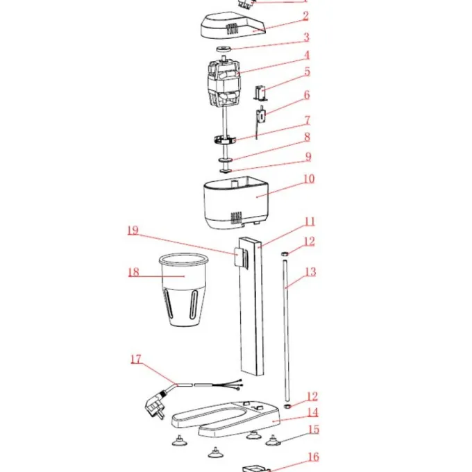 Shaker à Lait MLS 1 - 500ml - 2 Vitesses - Beckers