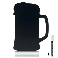 Silhouette ardoise ''bière'' - socle en aluminium - Feutre-craie inclus - Securit