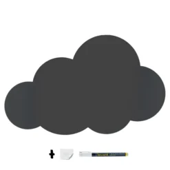 Silhouette ardoise '' nuage'' - Feutre-craie inclus et kit velcro pour accrochage mural - 30x50cm - Securit