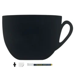 Silhouette ardoise ''tasse'' - Feutre-craie inclus et kit velcro pour accrochage mural - 30x50cm - Securit