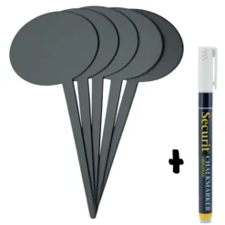 Silhouette Bulle ardoise tags - lot de 5 + feutre-craie - Securit