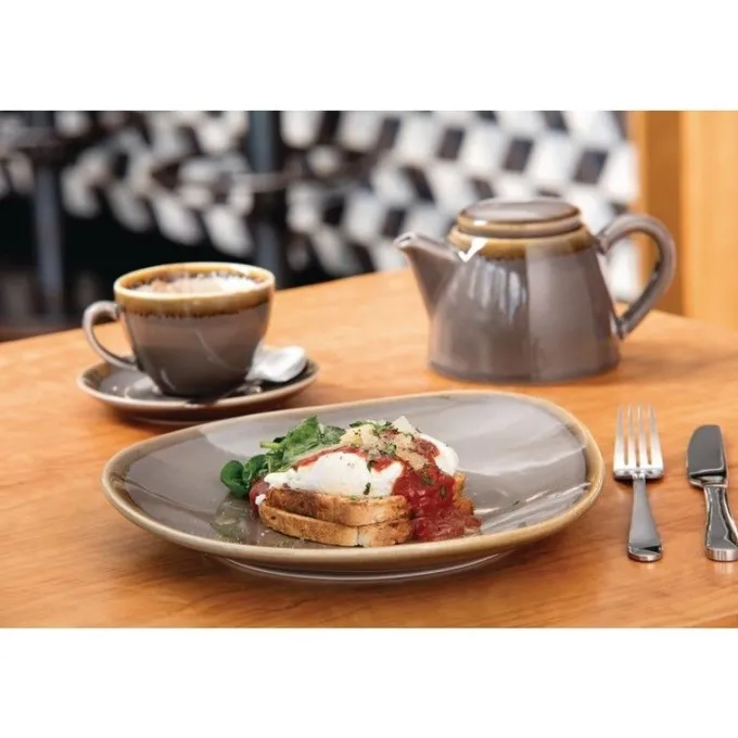 Soucoupe Espresso Grise - 140 mm - Lot de 6