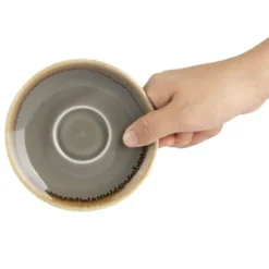 Soucoupe expresso grise 115 mm - Lot de 6