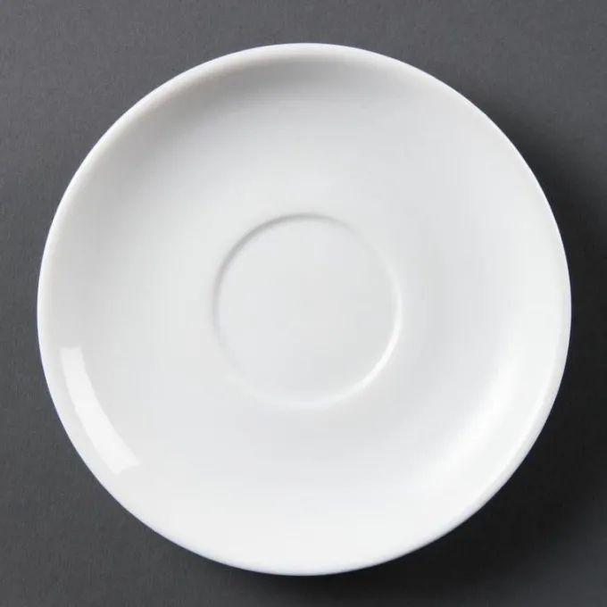 Soucoupes empilables blanches pour tasses CB467 Olympia - Lot de 12