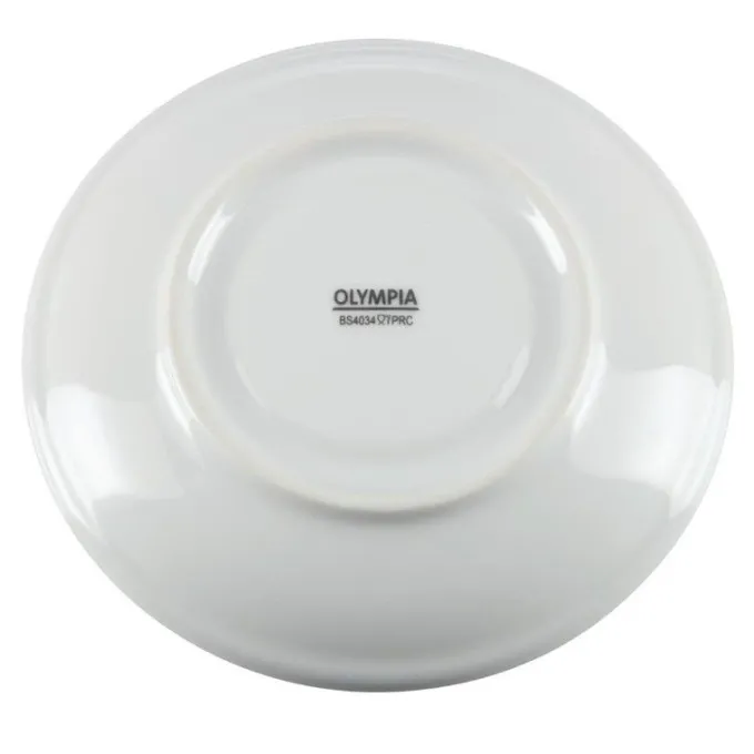 Soucoupes empilables blanches pour tasses CB467 Olympia - Lot de 12