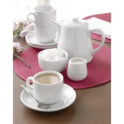 Soucoupes pour tasses à cappuccino blanches Olympia - Lot de 12