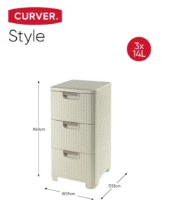 STYLE Tour de rangement 3x14L - Veba