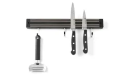 Support magnétique pour couteaux 3 crochets Noir (L)340 mm - Hendi
