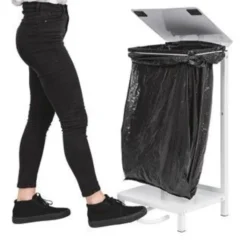 Support pour Sac Poubelle en Acier Blanc - Jantex
