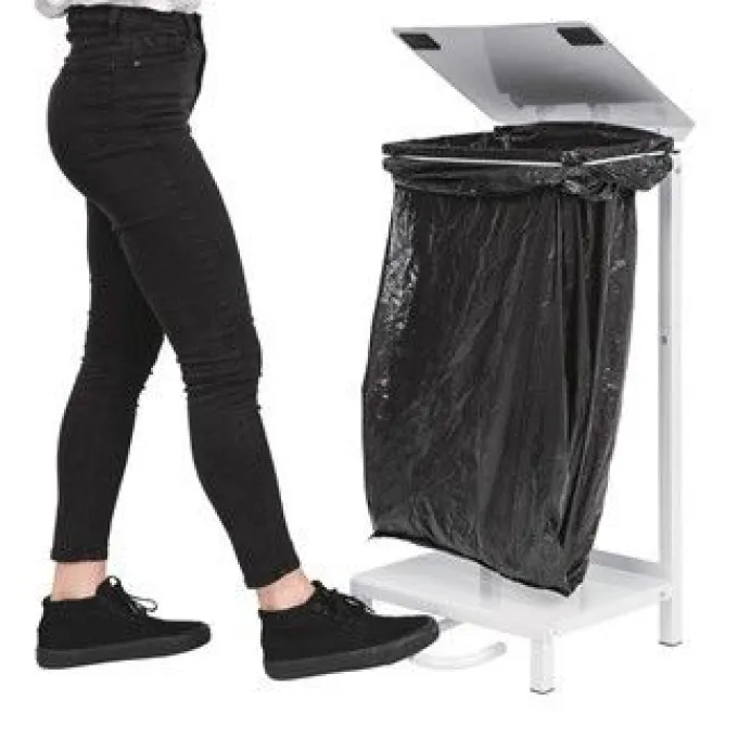Support pour Sac Poubelle en Acier Blanc - Jantex