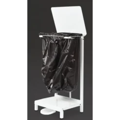 Support pour Sac Poubelle en Acier Blanc - Jantex