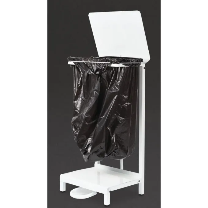 Support pour Sac Poubelle en Acier Blanc - Jantex