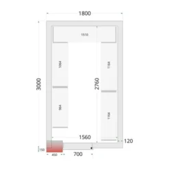 Système de Rayonnage à Etagères pour Chambre Froide Professionnelle 3000 x 1800 mm - Tefcold