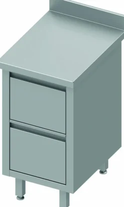 Table Armoire Inox Adossée - 2 Tiroirs - Gamme 600 - Stalgast